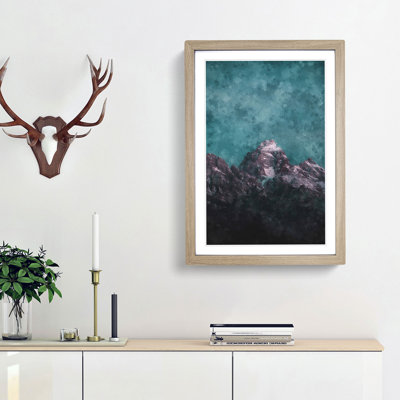 Mountain Peak in Wyoming - Picture Frame Painting Print