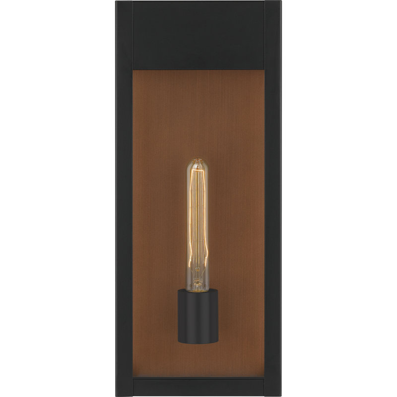 Plafonnier encastré extérieur noir mat Makassar, H 18 po x l 7,5 po x P 5,5 po