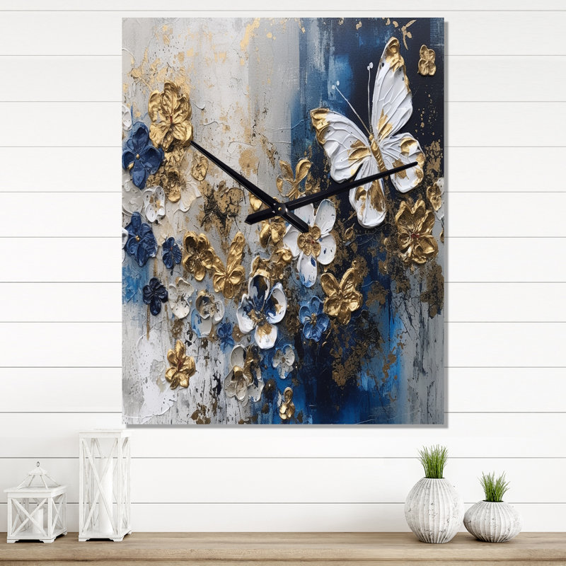 Jalaysha - Horloge murale moderne florale, H 28 po x l 12 po x P 1 po