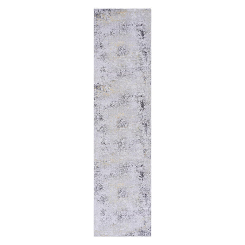 Gray Washable Area Rug, Runner 2'6" x 10'