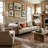 87" Modern Two-Tone Faux Leather Sofa Collection with Flared Arms and Toss Pillows-385499287