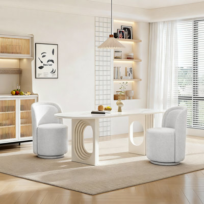 Chaise de salle à manger pivotante moderne en tonneau pivotant (ensemble de 4)