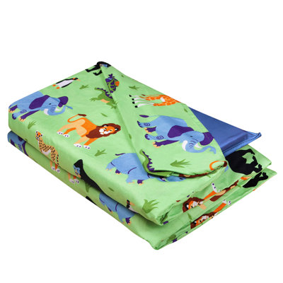 Wildkin Kids Microfiber Nap Mat Cover – Soft, Durable & Fits 1.5" Vinyl Sleep Mats - Wild Animals