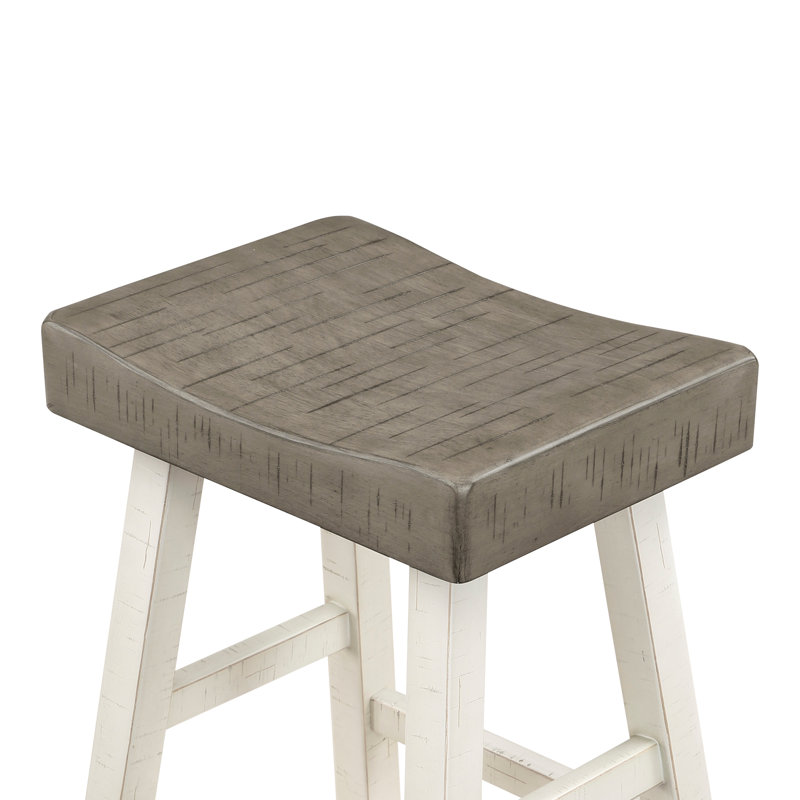 Tabourets de bar transitionnels en bois d'hévéa massif, 2 pièces, 250 lb 2 pièces en bois transitionnel, capacité