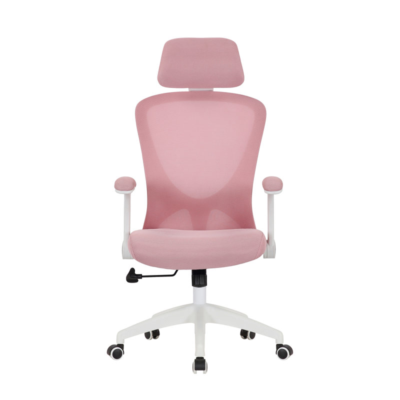 Chaise de travail ergonomique en filet Arjun, Rose
