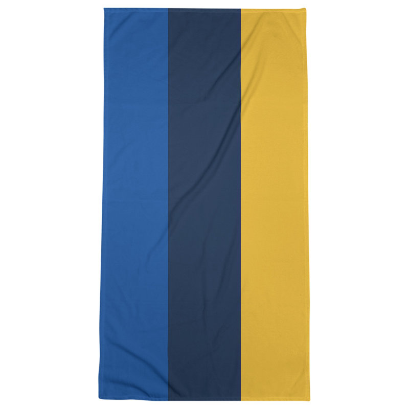 Bath Towel, Gray/Royal Blue/Gray, Microfiber