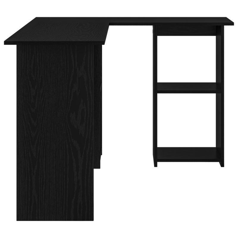 Desk Engineered Wood Medium Desk, Black Oak