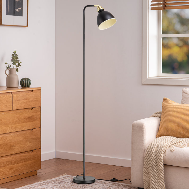 155cm Swing Arm Floor Lamp, Black