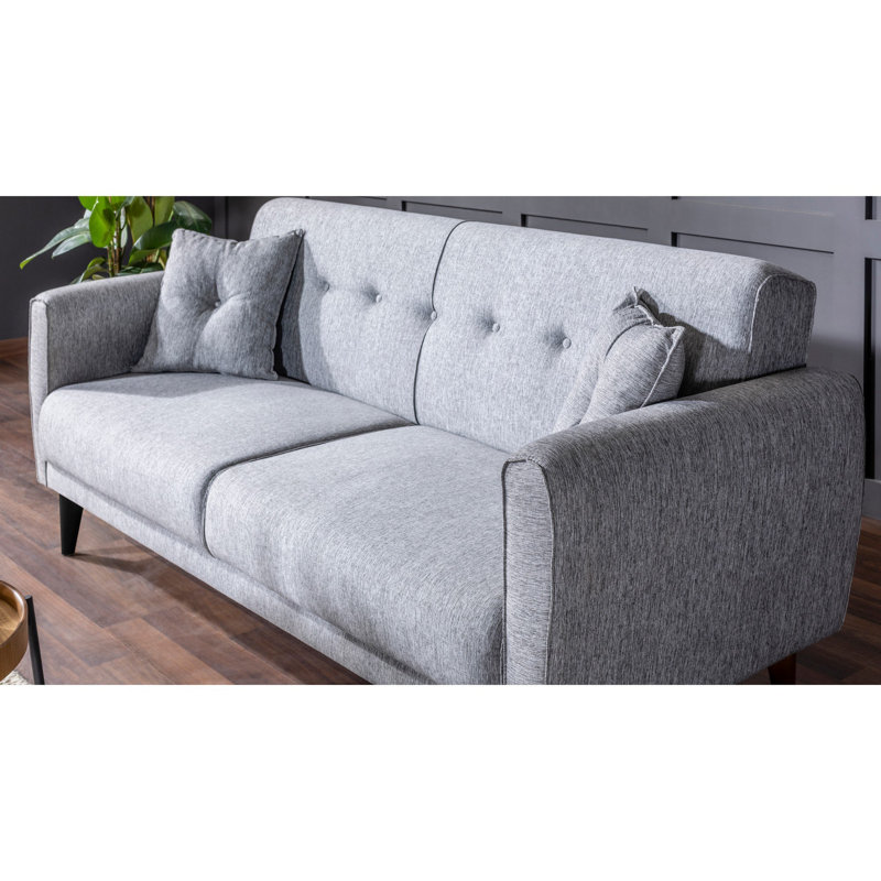 Canapé-lit tapissier Sky, 100 % polyester gris