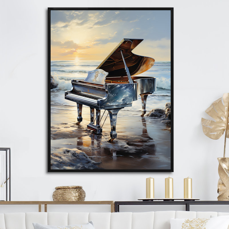 Piano Oceans Orchester, Cadre flottant noir, H 20 po x l 12 po x P 1 po