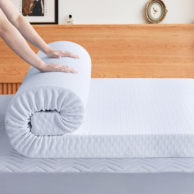 Memory Foam Mattress Topper California Mattress Pad 3’’ Inch High Density Mattress Cooling Gel Thick Topper For Back Pain Relief Best Soft Bed With Cover(72 X 84 Inch)