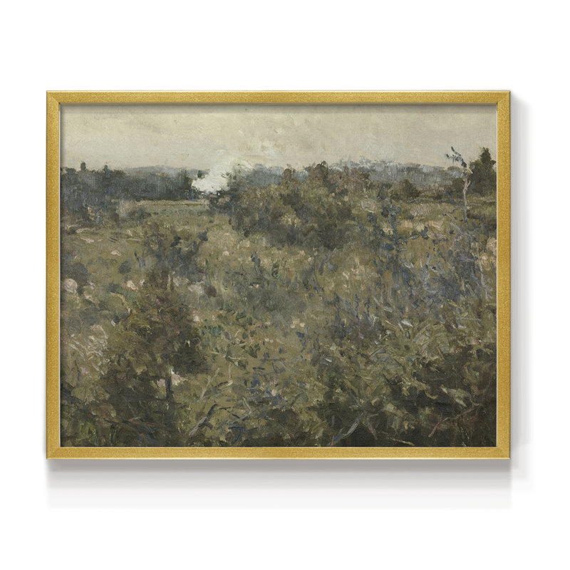 Paysages rétro-DCXLI - reproduction encadrée, H 11 po x l 14 po, Or