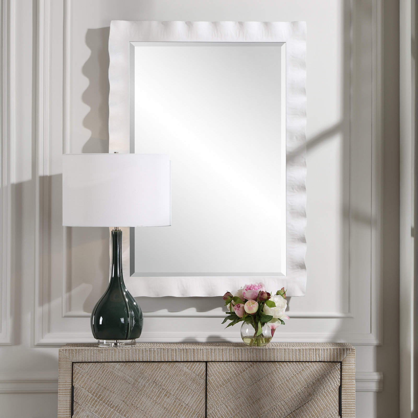 Edith 28" Accent Mirror, White