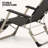 Deck Chair, Black, with Adjustable Backrest
