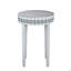 Table de bout ronde, table d'appoint ronde avec cadre à bords en diamant écrasé Bling, table de chevet pour petits espaces, chambre à coucher, café, vestibule, 9,7 po de diamètre x 28,33 po