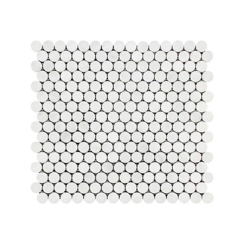 12" x 12" Marble Basketweave Mosaic Tile, White