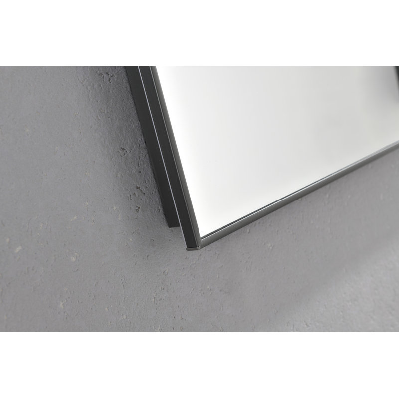 Miroir de salle de bain à DEL avec miroir rétro-éclairé et miroir mural, Métal industriel, 32 po x 24 po