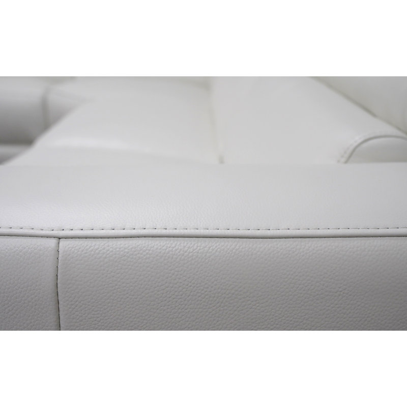 Creshawn Upholstered Power Reclining L-Shaped Sectional Symmetrical, White Genuine Leather