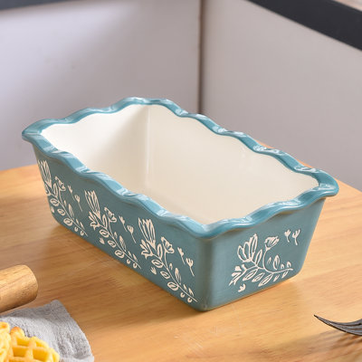 WISENVOY Moule à pain en céramique antiadhésif facile à nettoyer et empilable pour la cuisine, turquoise