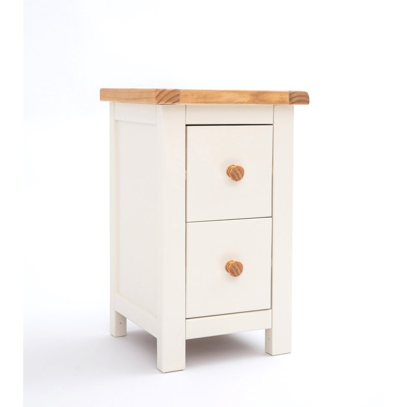 Pompey 35cm W Plywood / Laminate Board Bedside Table, Off-White