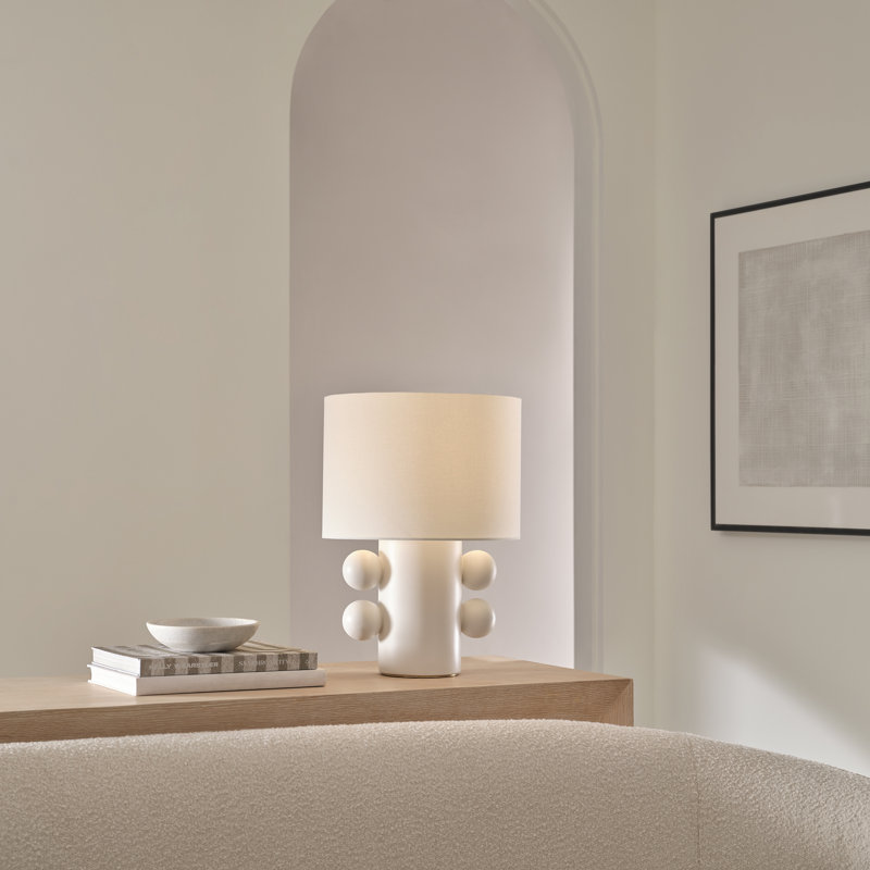 Kelly Wearstler Tiglia Tall Table Lamp, Plaster White, 20.5" H x 14.75" W x 14.75" D