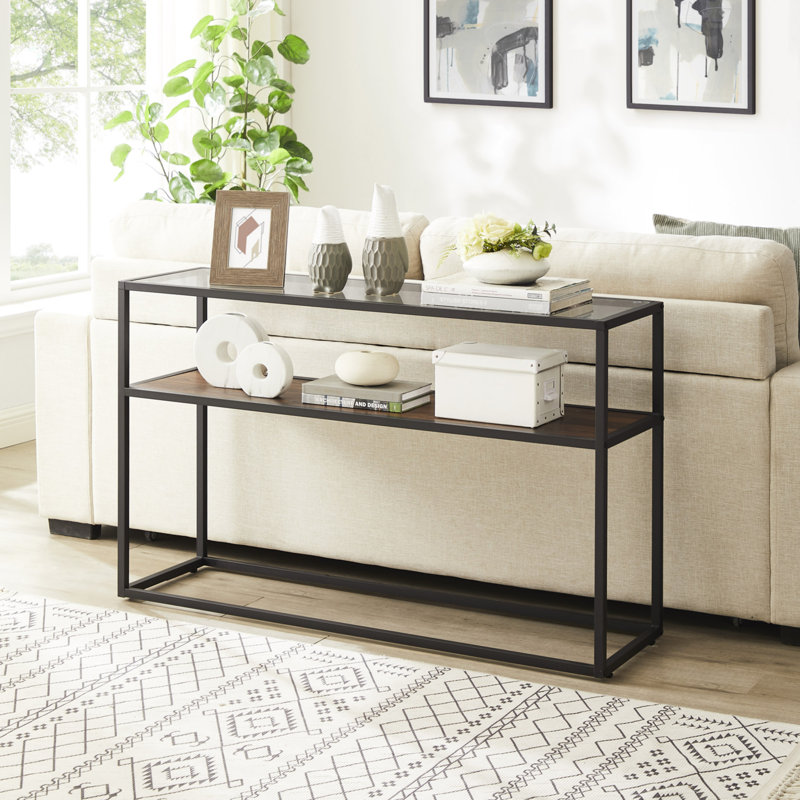 Console 48,03 po, Noir, Noyer