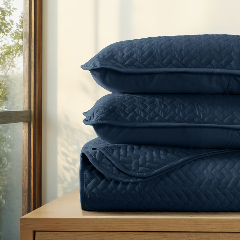Ensemble de couvre-lit en microfibre de style bord de mer Simply Soft™, Couvre-lit très grand et 2 taies décoratives