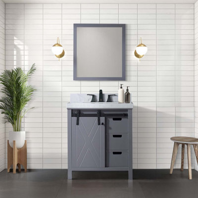 Bath Vanity With Faucet Set And 28 In. Mirror