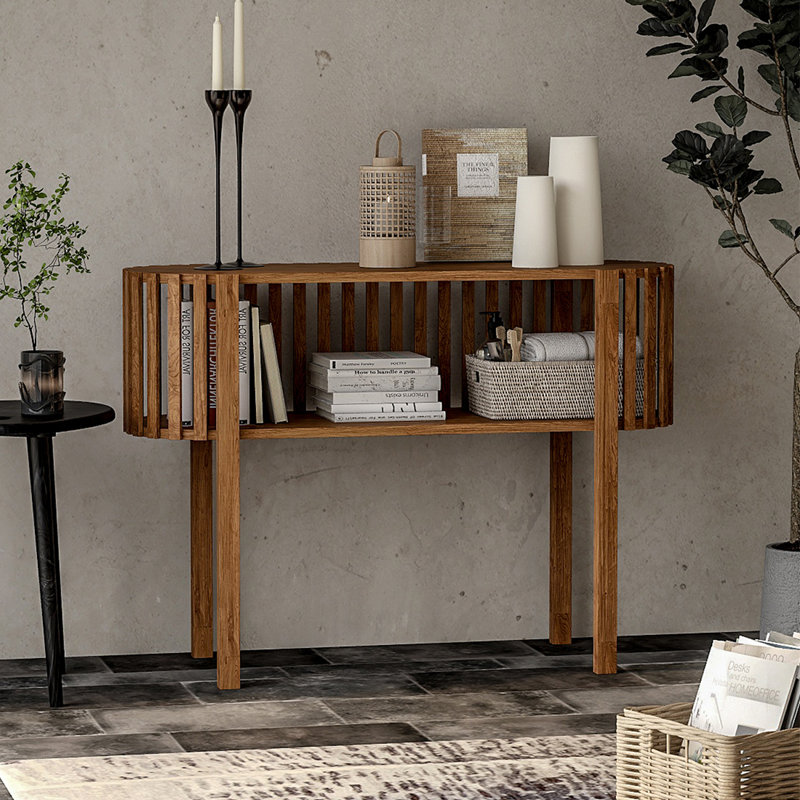 Console de salon d'entrée simple en bois, Brun