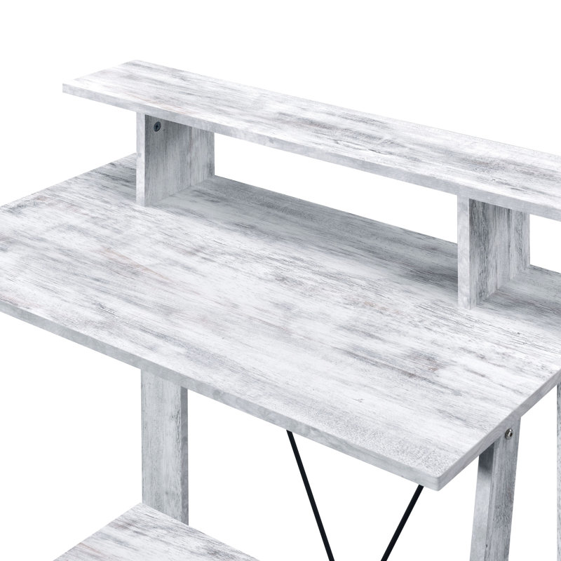 Bureau élégant avec dossier en V en métal et tablette supérieure pour un bureau stylé et pratique, avec option de panneaux épais