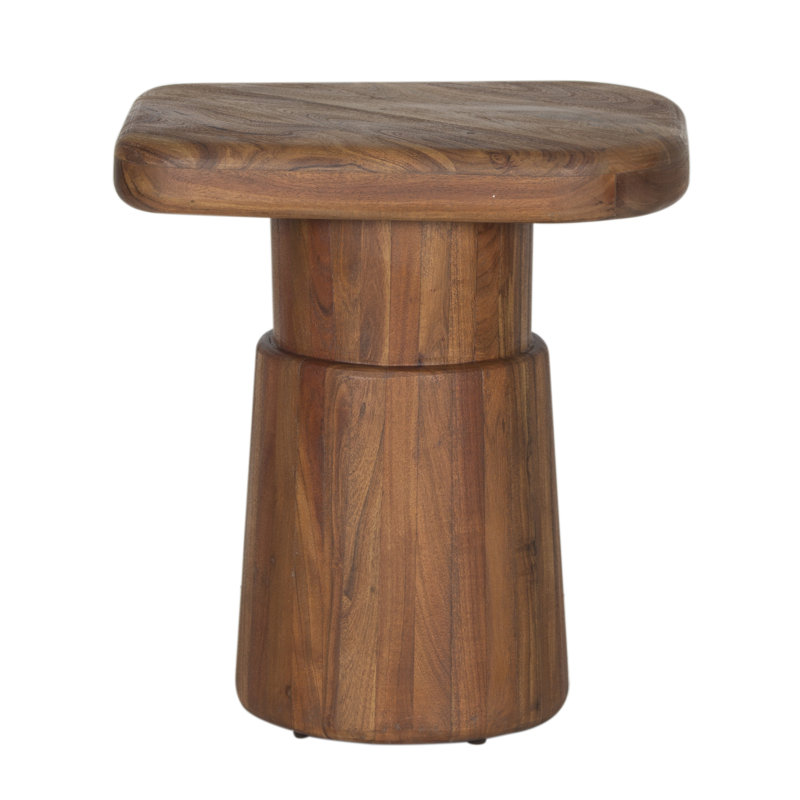 Ekta Solid Acacia Wood End Table, Brown
