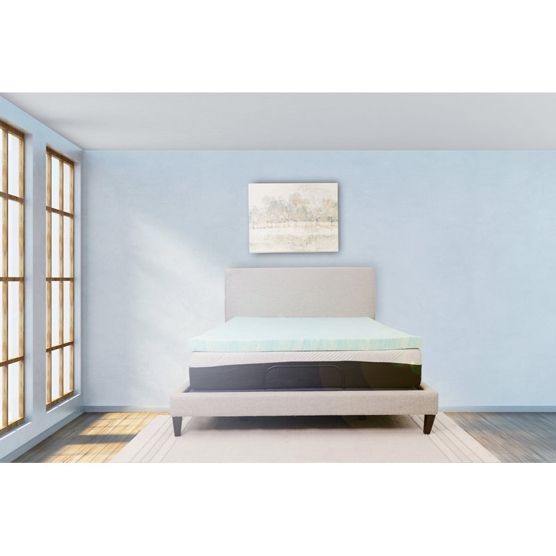 Omne Sleep Plush 3 Inch Memory Foam Cooling Mattress Topper, Twin