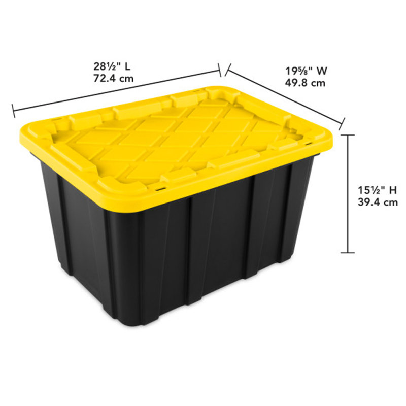 Sterilite 27 Gallon Industrial Stackable Storage Tote Lidded Containers, 18 Pack