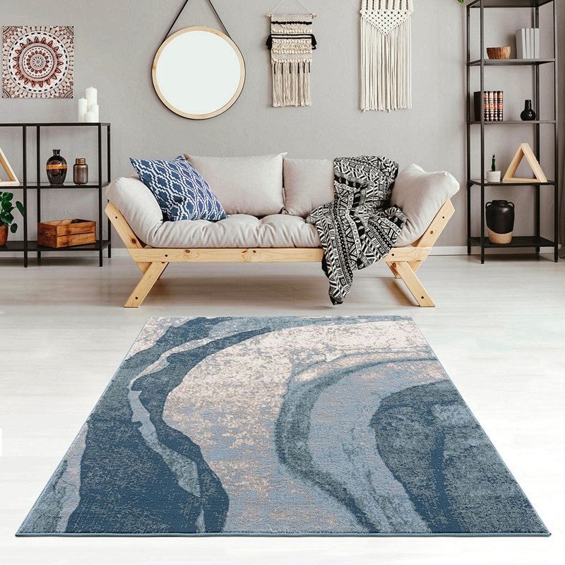 Tapis abstrait pour salon, chambre à coucher, Rectangle 5 pi 3 po x 7 pi