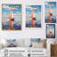 Voilier rose, nuage blanc, coucher de soleil, réflexion I sur toile-345028457-345028455