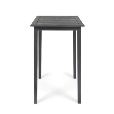 Table de bar d'extérieur carrée en bois d'acacia - Gris foncé (table incluse seulement)