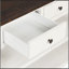 Console en bois de pin massif 48 po, table d'appoint moderne avec 3 tiroirs de rangement et 2 tablettes. Facile à assembler (blanc antique + plateau)-769018337-769018364-769018336