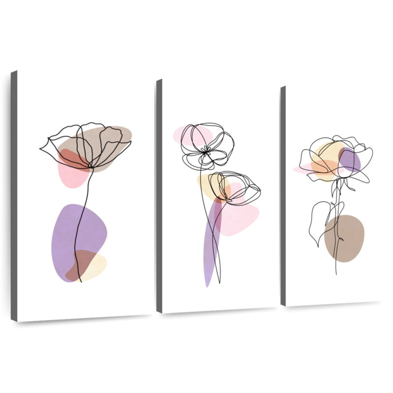 Illustration d'une fleur de tulipe Harnek, H 28 po x l 45 po
