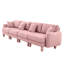 Canapé rose à 4 places en tissu bouclé avec construction et configuration de siège souple pour une utilisation régulière-794512329
