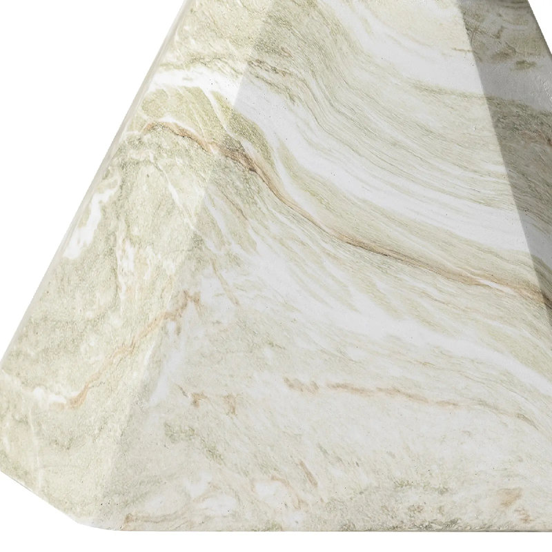 Table de bout moderne en forme de sablier géométrique 17 po Chlora, Vert marbré
