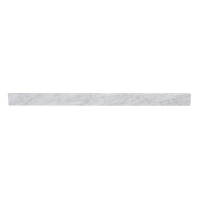 60 in W White Polished Marble Vanity Backsplash, Pre-Cut Solid Splash Guard, Replacement Backsplash for Bathroom Vanity Countertop
