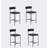 Bar Stools  With Footrest, Upholstered Bar Chairs With Back, Counter Height Barstools, Set Of 4-105504450
