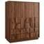 Bulwark 3-Door Wardrobe Closet In Walnut
