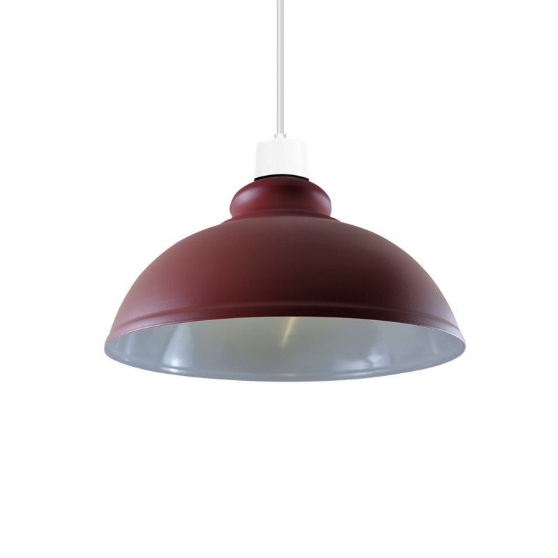17cm H Metal Dome Lamp Shade, Burgandy
