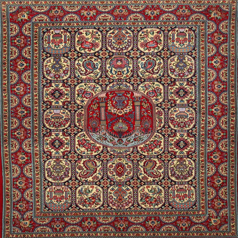 Cavide Oriental Indoor Rug, Square 3'