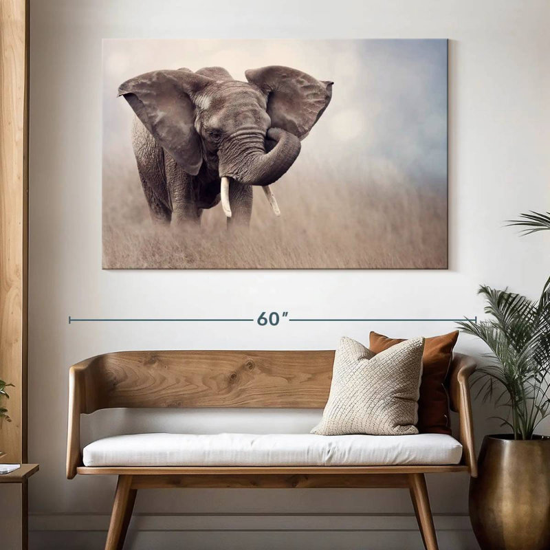 Brampt Young Savanna Elephant, 34" H x 51" W