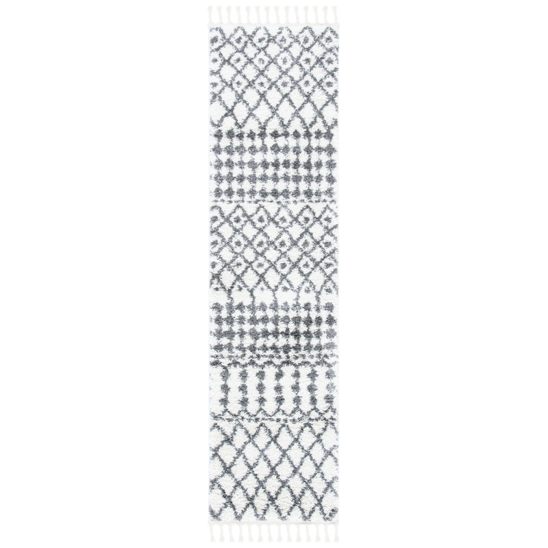 Berber Fringe Shag Performance Southwestern Rug, Runner 2'2" x 8'