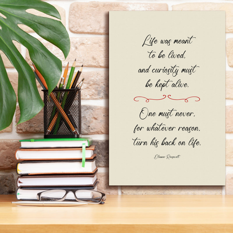 «Life Was Meant To Be Lived» par Andreas Magnusson, art mural sur toile, H 18 po x l 12 po x P 0,75 po