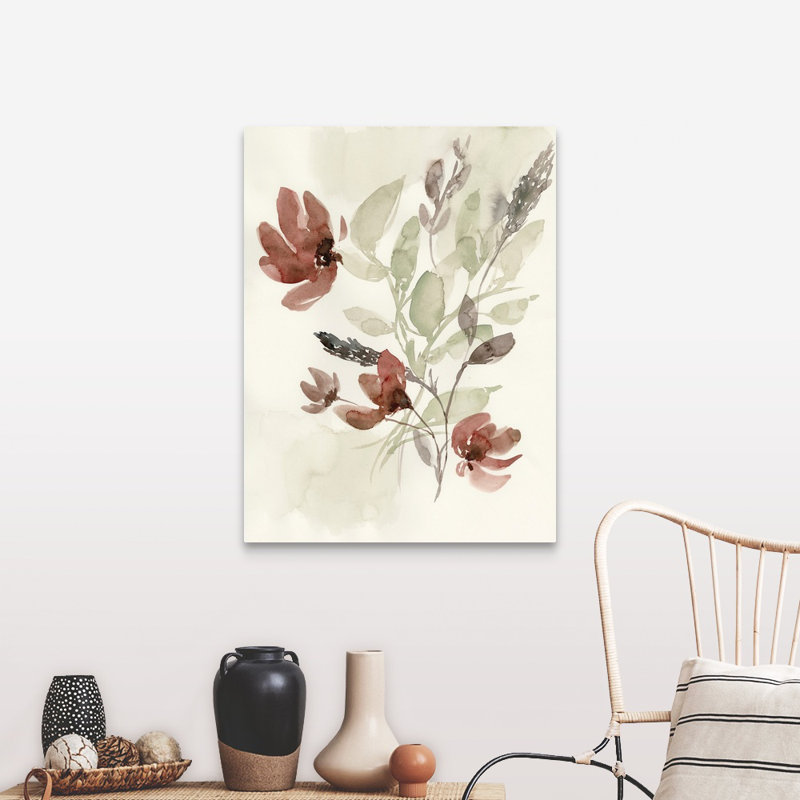«Dusty Flower Composition II» par Jennifer Goldberger - reproduction d'art sur toile, H 40 po x l 30 po x P 1,25 po