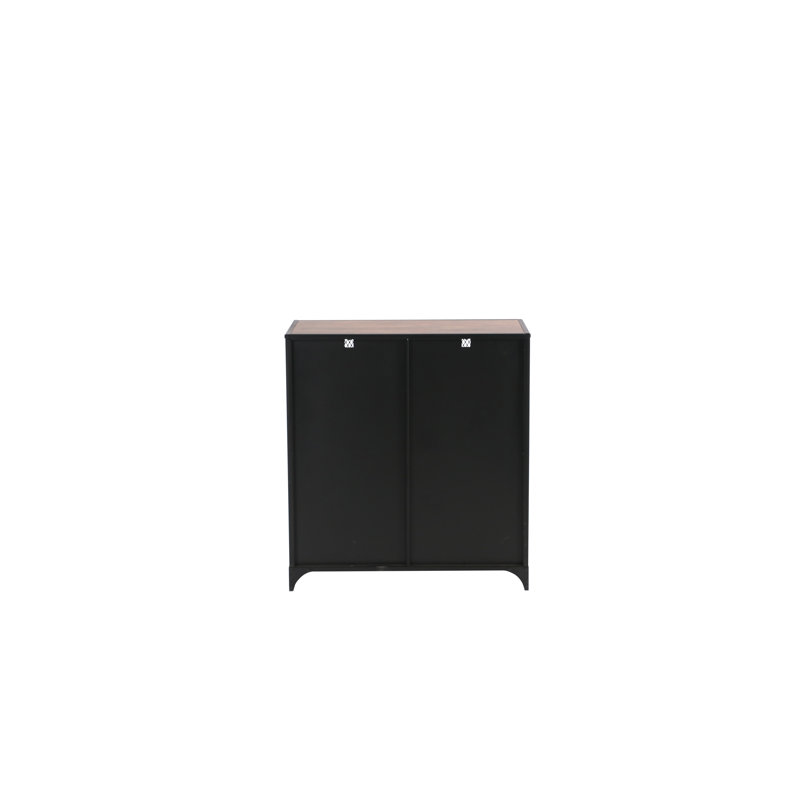 Black Industrial Freestanding 2-Door Mesh Cabinet